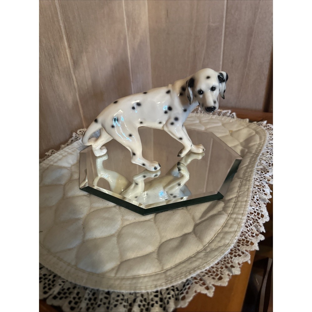 Vintage‎ Dalmatian Spotted Dog Sad Walking Figurine Hard Plastic